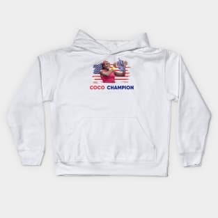 coco gauff champion Kids Hoodie